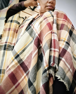 Plaid Wrap Cape
