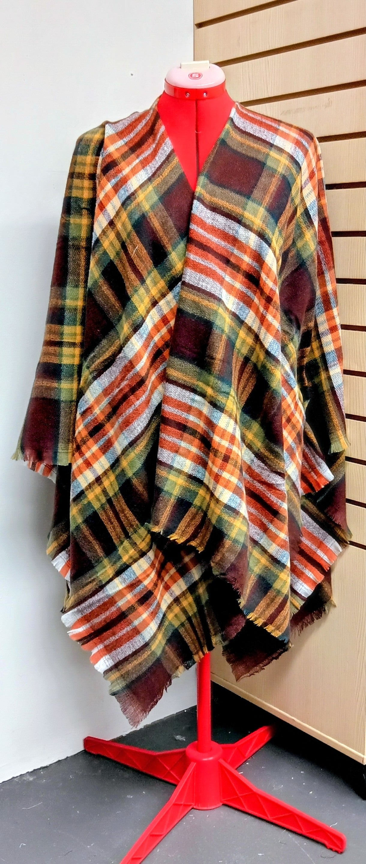 Plaid Wrap Cape