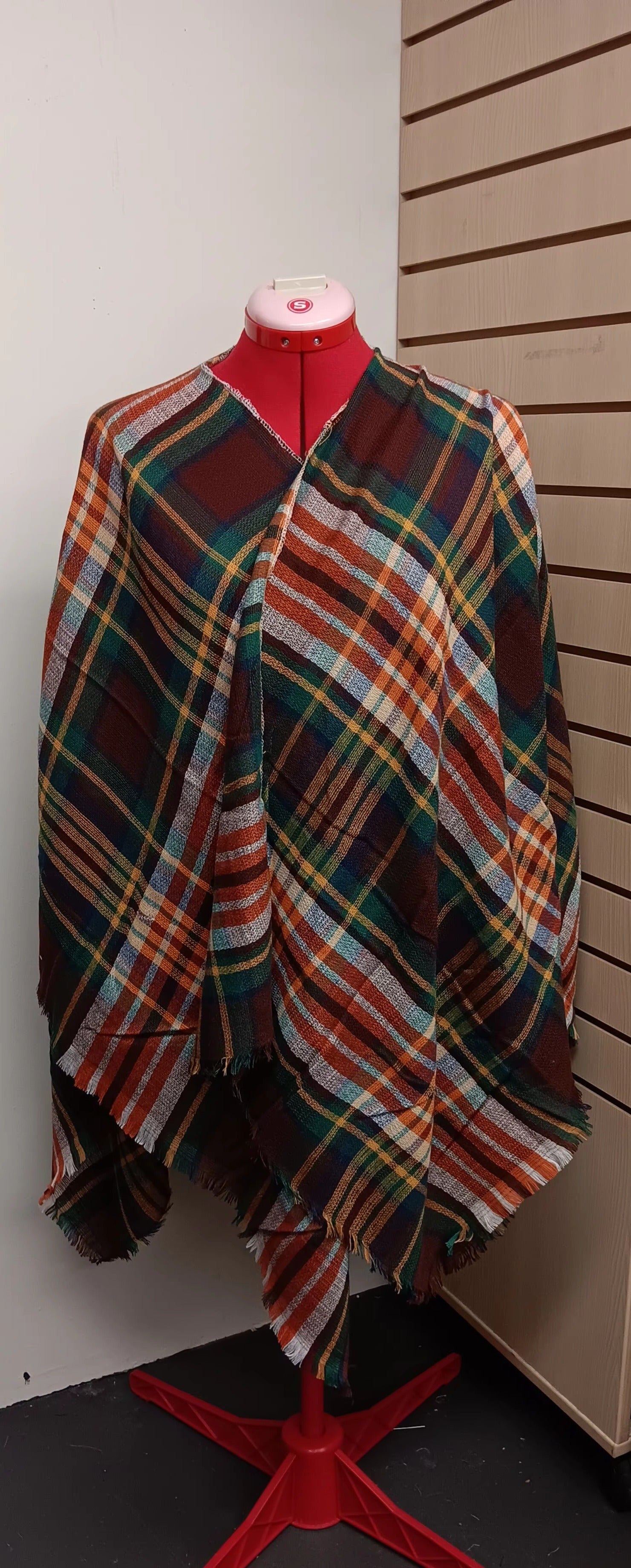 Plaid Wrap Cape
